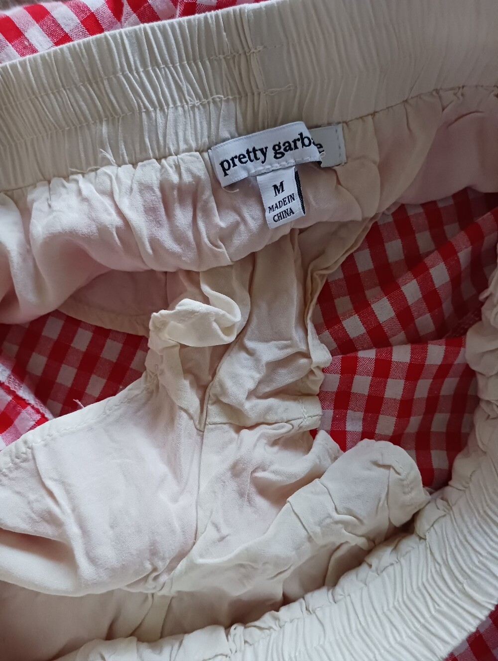 Pretty Garbage Red Gingham Shorts with Button Front - Picture 4 of 5